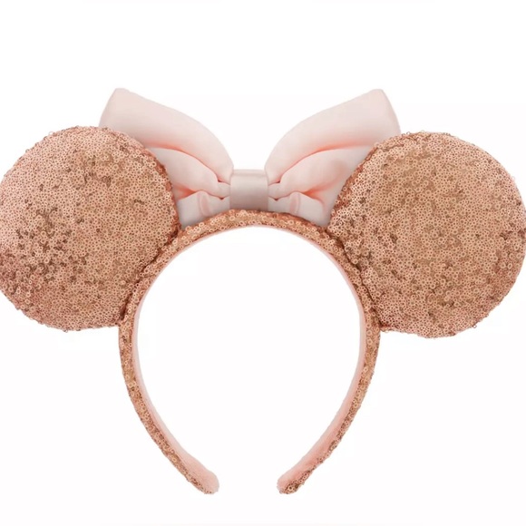 Authentic Disney Minnie Mouse Sequin Ear Headband for Adults – Rose Gold & Pink - Picture 7 of 7